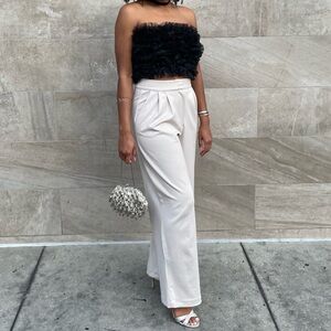 Zara Black Tulle Tube Top